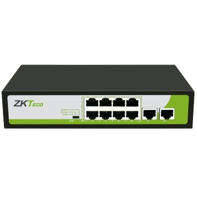 Switch ZKTeco PE082-120-C - Fast Ethernet - 10 Puertos - Soporta 8 PoE - No Gestionado - PE082-120-C