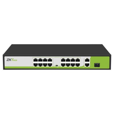 Switch ZKTeco PE162200C - 16 Puertos PoE - 2 Puertos RJ-45 - 1 Puerto SFP - PE162-200-C