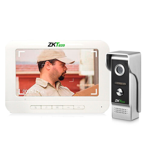 Kit Videoportero ZKTeco con Monitor 7 Pulgadas, Visión Nocturna y Soporte para 4 Pantallas - Modelo VDPO3-B3 KIT