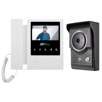 Kit de Videoportero Analógico ZKTeco VDP04B4 Kit - Monitor - 4.3" - Frente de Calle - 1MP - Función de Apertura de Puerta - VDPO4-B4 KIT