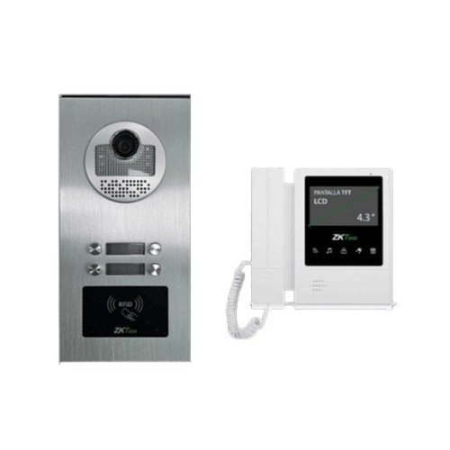 Videoportero Departamental ZKTeco VE04A01 con Monitor 4.3 pulgadas - Paquete Completo VE04A01PAQ4P