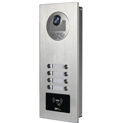Videoportero ZKTeco VE08A01 - Para 8 Monitores - Cámara 700TVL - Visión Nocturna - Apertura de Puerta con Tarjeta RFID - VE08-A01