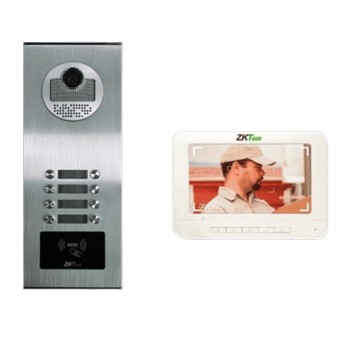 Paquete de Videoportero ZKTeco VE08A01PAQ7P - Videoportero VE08A01 - Para 8 Departamentos - Monitor VDPIB3 - 7" - VE08A01PAQ7P