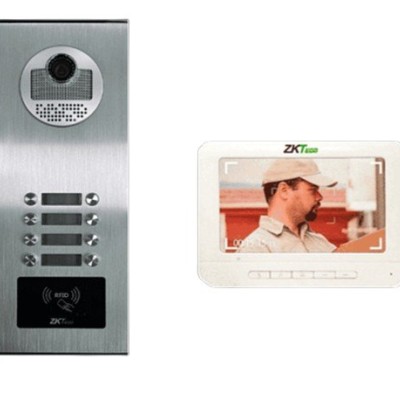 Paquete de Videoportero ZKTeco VE08A01PAQ7P - Videoportero VE08A01 - Para 8 Departamentos - Monitor VDPIB3 - 7" - VE08A01PAQ7P