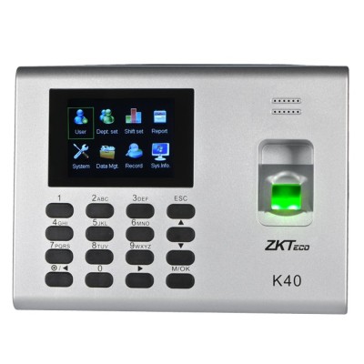 Control de Acceso ZKTeco K40 - 1,000 Huellas - 80,000 Registros - TCP/IP - USB-Host - K40