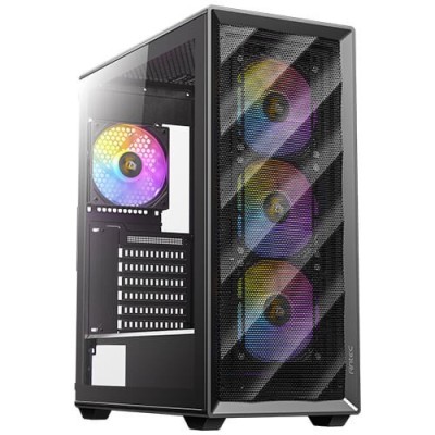Gabinete Antec AX85 ARGB, Midi-Tower, ATX/Micro-ATX/Mini-ITX, USB 3.0, sin Fuente, 4 Ventiladores Instalados, Negro