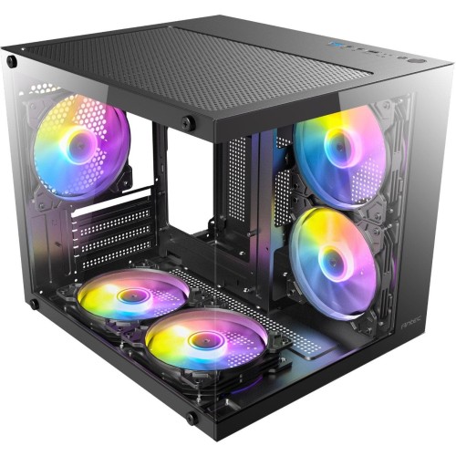 Gabinete Antec Vcx20m Rgb Elite, Mini Tower, Tempered Glass, Micro-atx, Itx, Fuente No, Negro