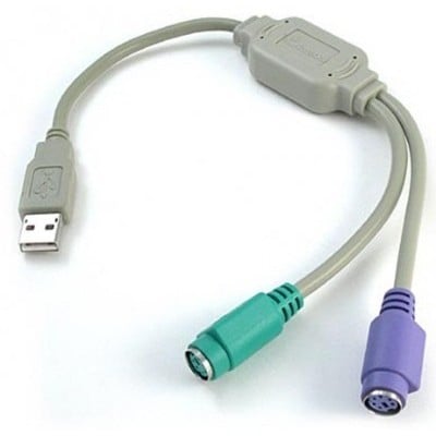 BRobotix Cable USB Macho - 2x PS/2 Hembra, 22cm