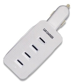 BRobotix Cargador para Auto 005003B, 5V, 4x USB 2.0, Blanco