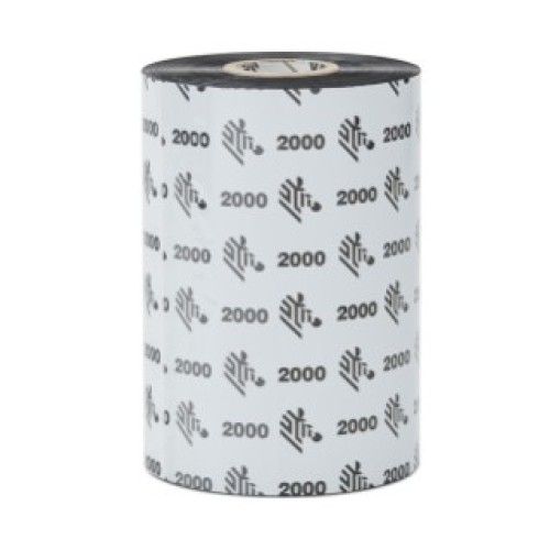Cinta Zebra Ribbon 2000 Standard Wax, Transferencia Térmica, 110mm x 300m, 24 Piezas