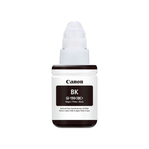 Botella de Tinta Negra Canon GI-190 BK para Impresoras, Modelo 0667C001AC