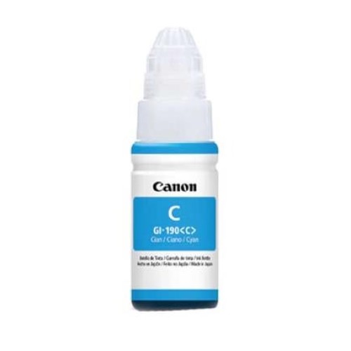 Botella de Tinta Cian Canon GI-190 CY para Impresoras, Modelo 0668C001AC