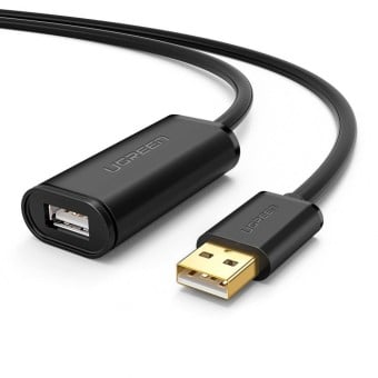 Cable Extension Usb Ugreen Usb-A Macho A Usb-A Hembra, 5 Metros, Negro