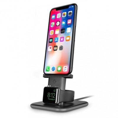 Cargador De Pared Dual Hirise Duet TwelveSouth 12-1634, Para Iphone / Apple Watch, Negro