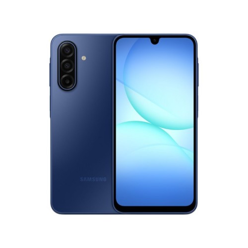 Smartphone Samsung Galaxy A17 5G Procesador Octa-Core (hasta 2.4 GHz), Memoria RAM de 8GB, Almacenamiento de 256GB, Pantalla LED Multi-Touch de 6.7 pulgadas FHD+, Bluetooth 5.3, Wi-Fi, 5G, Cámara principal de 50MP, Android 15. Color Azul.