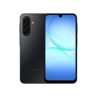 Smartphone Samsung Galaxy A17 5G, Procesador Octa-Core (hasta 2.4 GHz), Memoria RAM de 4GB, Almacenamiento de 128GB, Pantalla LED Multi-Touch de 6.7 pulgadas FHD+, Bluetooth, Wi-Fi, Cámara Principal de 50MP, Android 15. Color Negro.