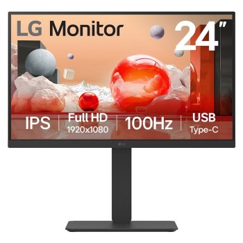 Monitor LG 24 Pulgadas Full HD IPS con USB-C, Altavoces y Soporte Ajustable - 24BA650-B.AWM