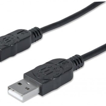 Cable Adaptador Manhattan 333375 - USB A a Mini USB B - 1.8mts - Negro - 333375