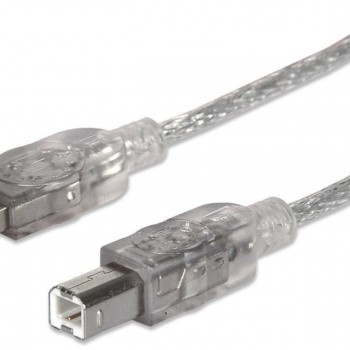 Cable de Alta Velocidad Manhattan - USB 2.0 a macho / B macho - Plateado - 1.8 metros - 333405