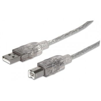 Cable de Alta Velocidad Manhattan - USB 2.0 a macho / B macho - Plateado - 1.8 metros - 333405