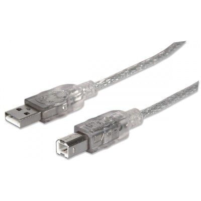 Cable de Alta Velocidad Manhattan - USB 2.0 a macho / B macho - Plateado - 1.8 metros - 333405