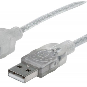 Cable de Extensión USB 2.0 Manhattan 1.8 Metros Plateado Modelo 336314