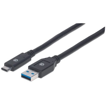 Cable USB Manhattan USB A a USB C 3 Metros Negro Modelo 354981 Cable USB Manhattan USB A a USB C 3 Metros Negro Modelo 354981
