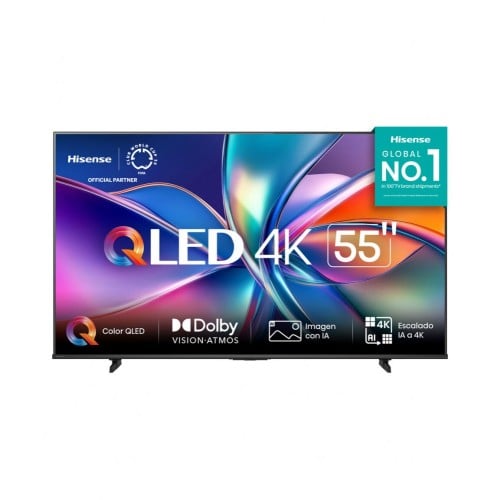 Hisense Smart TV QLED 55QD6QV 55", 4K Ultra HD, Negro