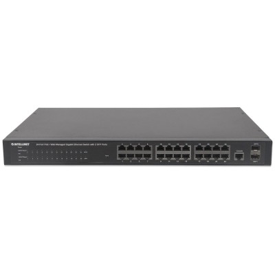 Switch de Red Intellinet 24 Puertos Gigabit Administrable con 2 SFP Modelo 560559