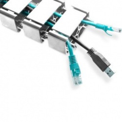 Organizador de Cables Vertical BROBOTIX Plata 24 Anillos Modelo 6007143