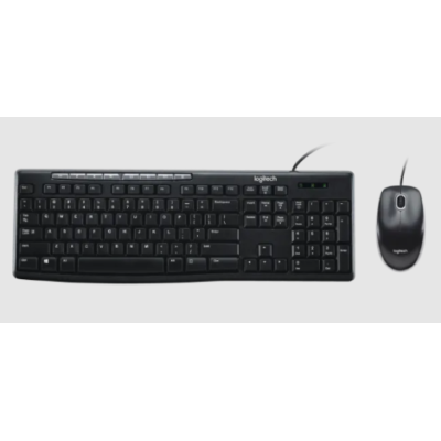 Kit Teclado y Mouse Alámbrico Logitech MK200 Negro USB 1000 DPI Multimedia - LOG-920-002716