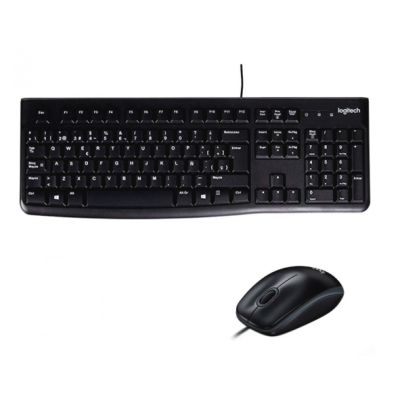 Kit Teclado y Mouse Alámbrico Logitech MK120 Negro USB 1000 DPI - LOG-920-004428