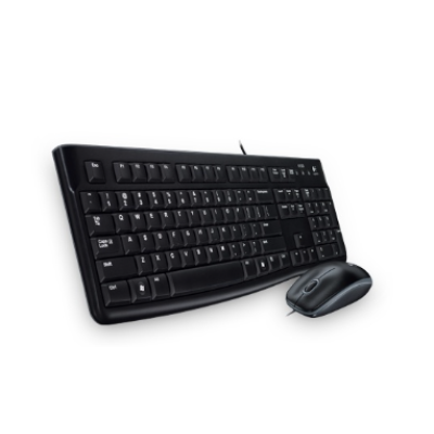 Kit Teclado y Mouse Alámbrico Logitech MK120 Negro USB 1000 DPI - LOG-920-004428
