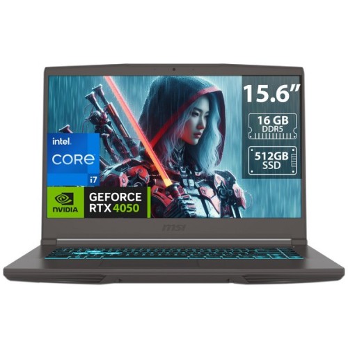 Laptop MSI Thin B13VE-2897MX: Procesador Intel Core i7 13620H (hasta 4.9 GHz), Memoria de 16GB DDR4, SSD de 512GB, Pantalla de 15.6 pulgadas LED, Full HD (1920 x 1080), Video GeForce RTX 4050 6GB GDDR6, S.O. Windows 11 Home.
