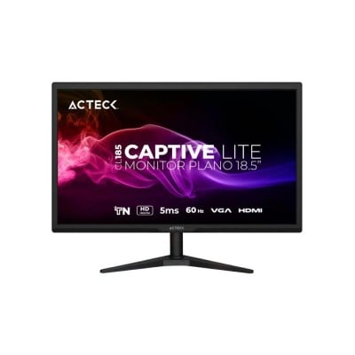Monitor Acteck Captive Lite CL185 LCD 18.5", 1366x768 HD, 60Hz, HDMI, Negro, modelo AC-944519
