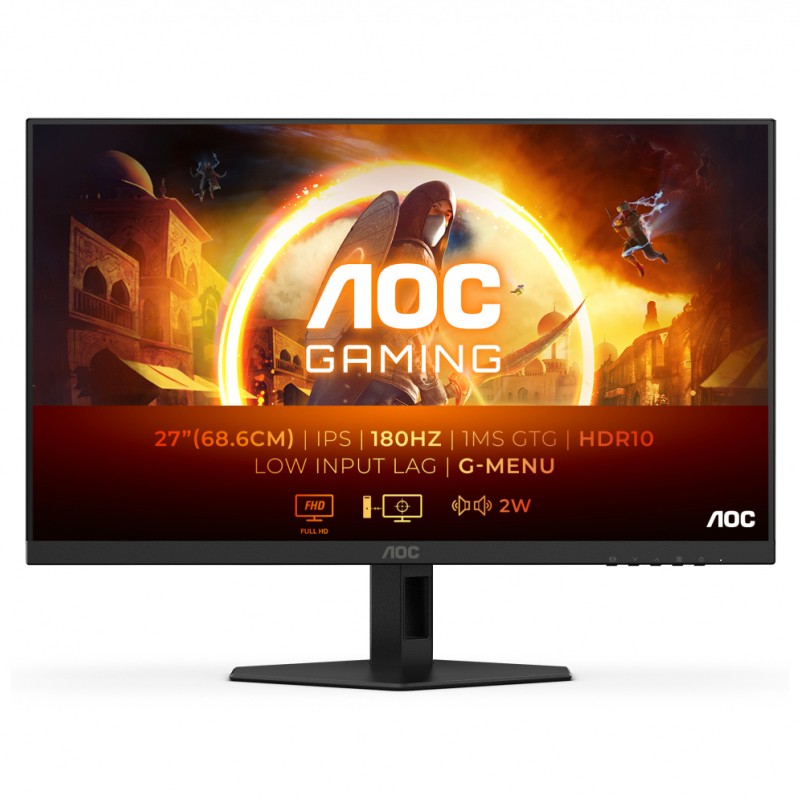 Monitor Gamer AOC 27G4E LED 27", 1920x1080 Full HD, G-Sync, 180Hz, HDMI/DisplayPort, Bocinas Integradas, Negro 