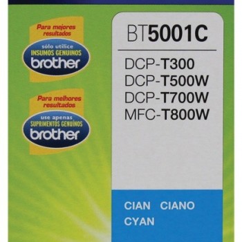 Botella de Tinta Cian Brother Rendimiento Ultra 5000 Páginas Modelo BRT-BT5001C