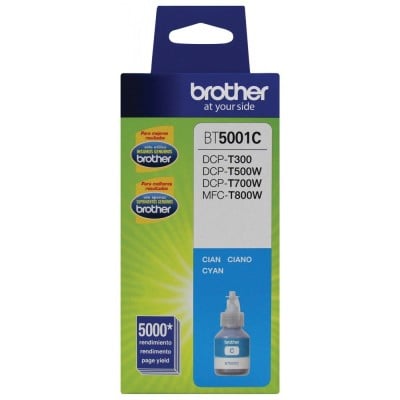 Botella de Tinta Cian Brother Rendimiento Ultra 5000 Páginas Modelo BRT-BT5001C