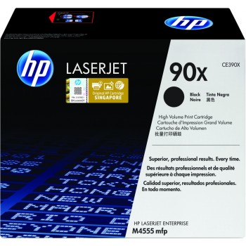 Cartucho de Tóner HP 90X Negro Alto Rendimiento para LaserJet - Modelo CE390X