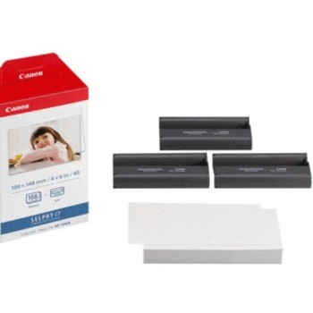 Canon Kit Cartucho y Papel KP-108IN, 108 Páginas de 4'' x 6'', 3 Cartuchos Color
