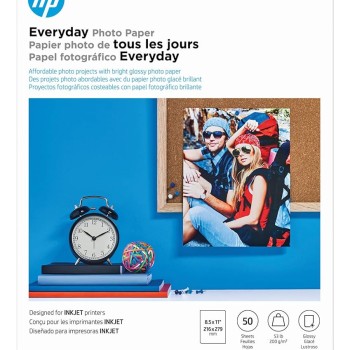 Papel Fotográfico HP Everyday Semi Gloss 8.5x11 - 50 Hojas - Modelo Q8723A