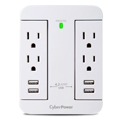 Supresor de Picos CyberPower GP400U4AWH 4 contactos-4 USB