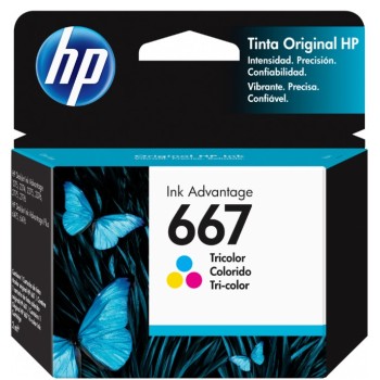 Tinta HP Tricolor 667 para Impresora HP 2374 - Modelo 3YM78AL