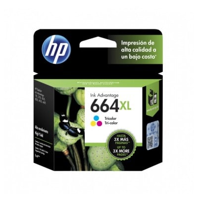 Cartucho de Tinta HP 664XL Tricolor para Impresoras 2135/1115/2134 - HP-F6V30AL