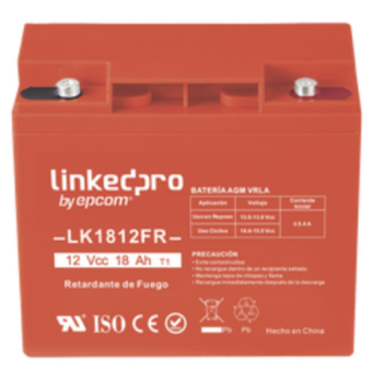 Batería LinkedPRO 12V 18Ah AGM-VRLA Retardante a la Flama Modelo LK1812FR