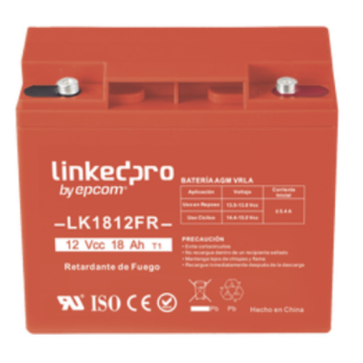 Batería LinkedPRO 12V 18Ah AGM-VRLA Retardante a la Flama Modelo LK1812FR
