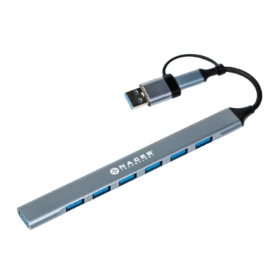 Hub USB-C NACEB 7 Puertos - 1 USB 3.0 + 6 USB 2.0 - Modelo NA-0125