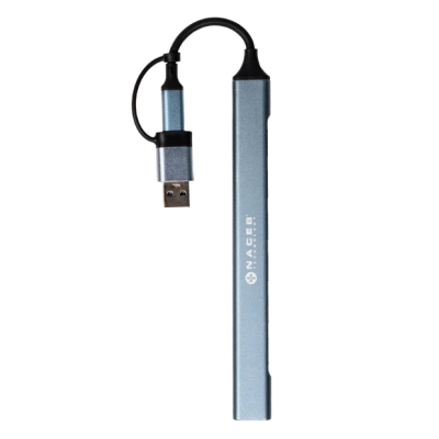 Hub USB-C NACEB 7 Puertos - 1 USB 3.0 + 6 USB 2.0 - Modelo NA-0125