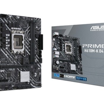 Tarjeta Madre ASUS Prime H610M-K, Socket LGA 1700, Compatible con Intel Gen 12-14, DDR5