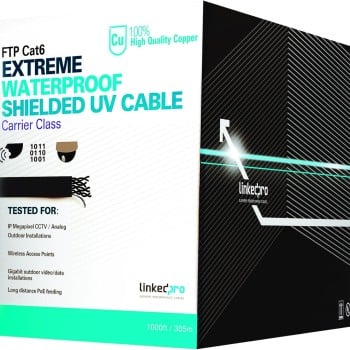 LinkedPro PROCAT6EXT Bobina de Cable, Cat6, Color Negro, 1000 Feet